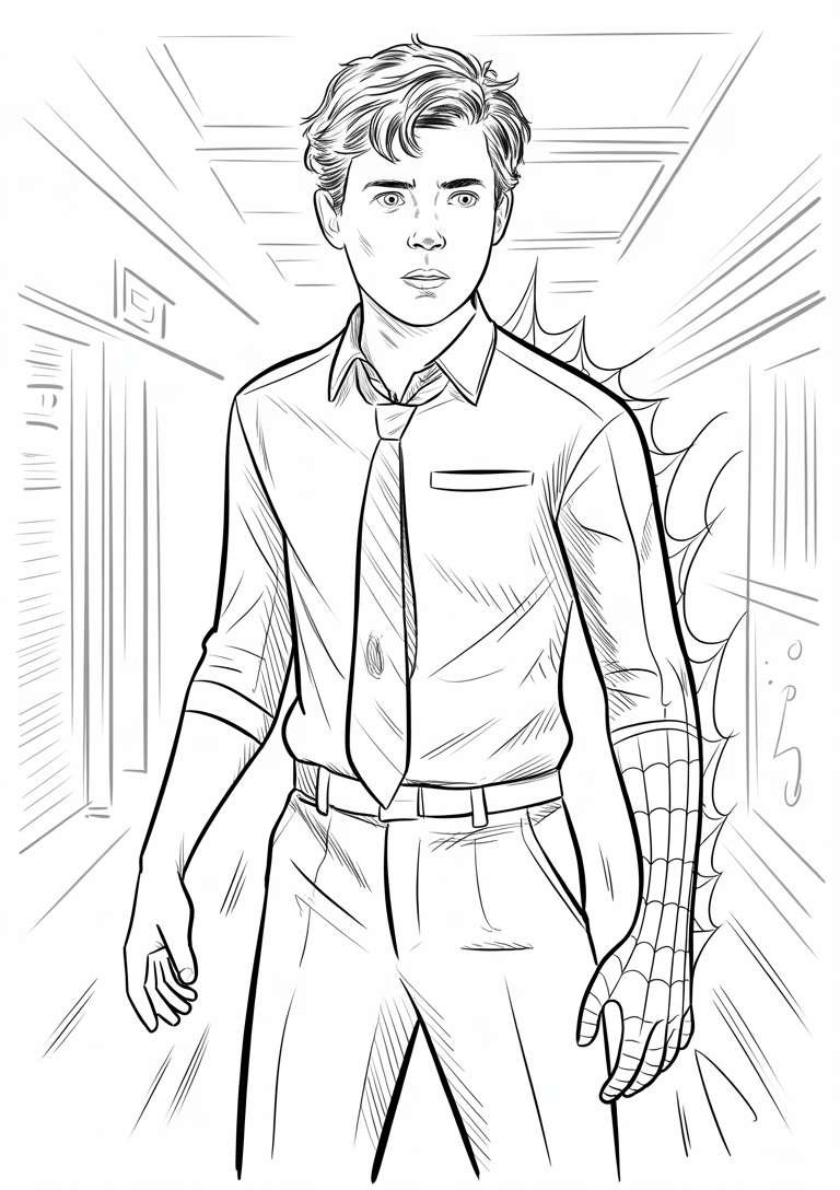 Spiderman School Hallway