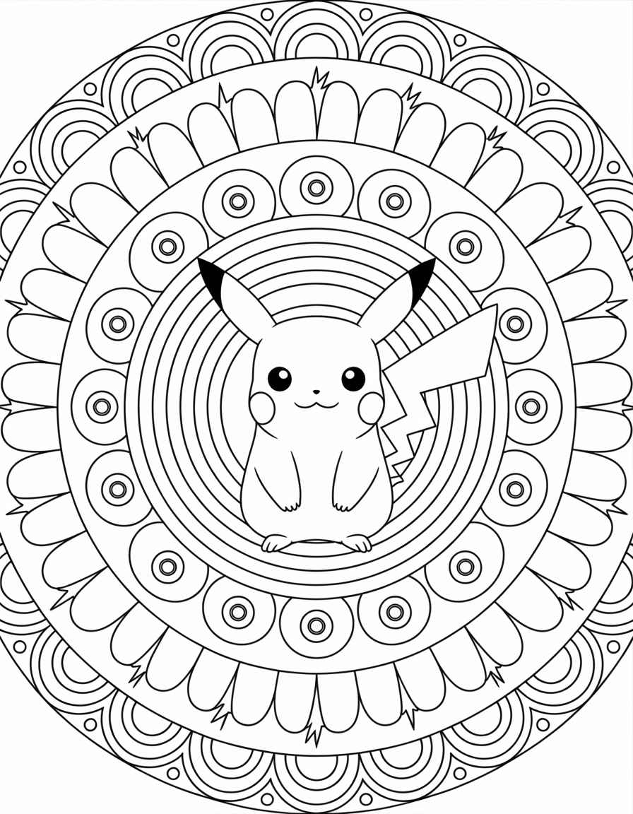 Pikachu Rainbow Mandala