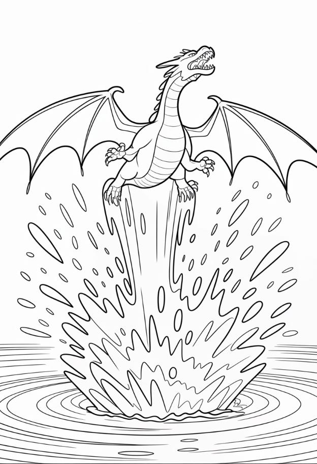 Dragon Emerging from Water