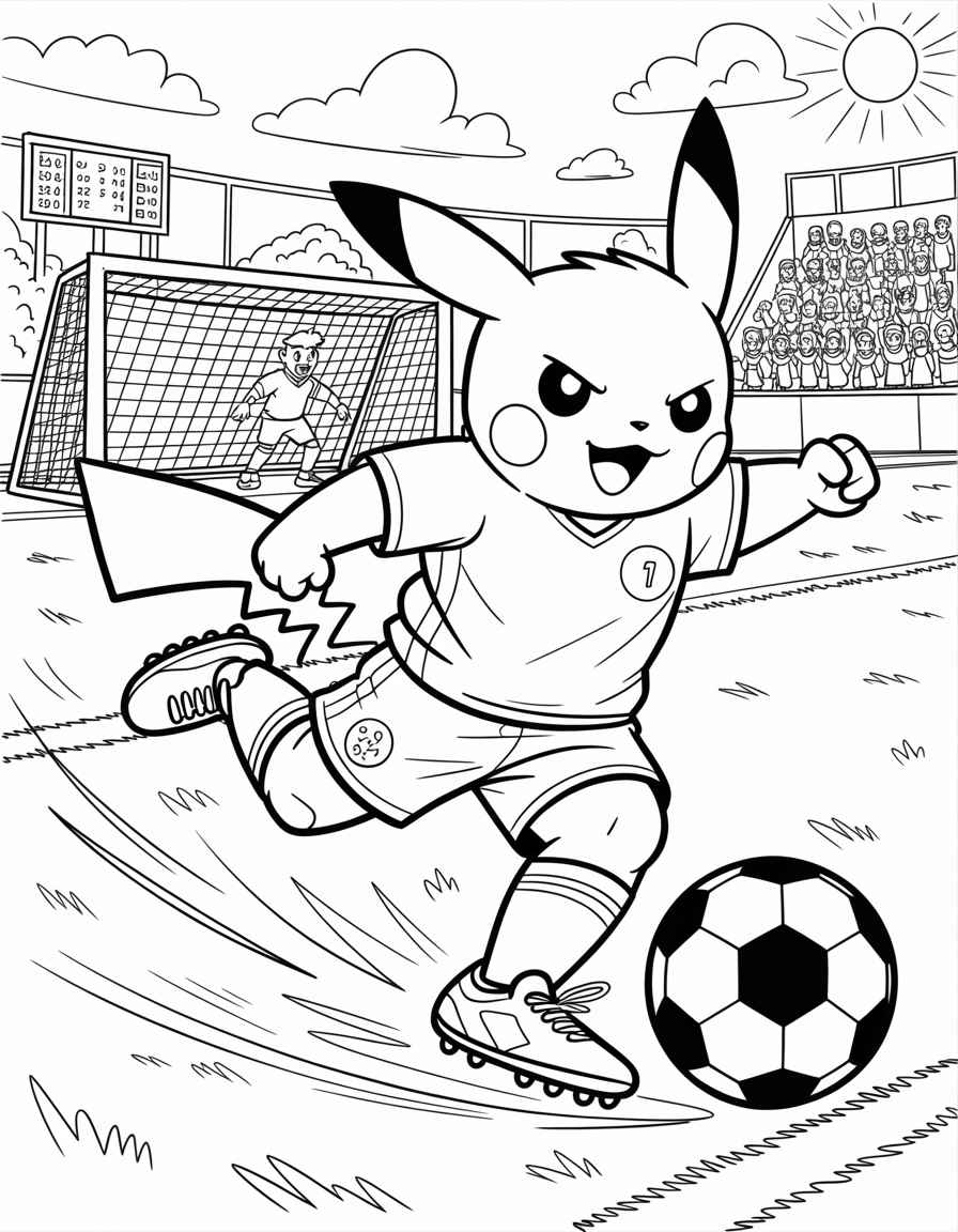 Pikachu Playing Soccer