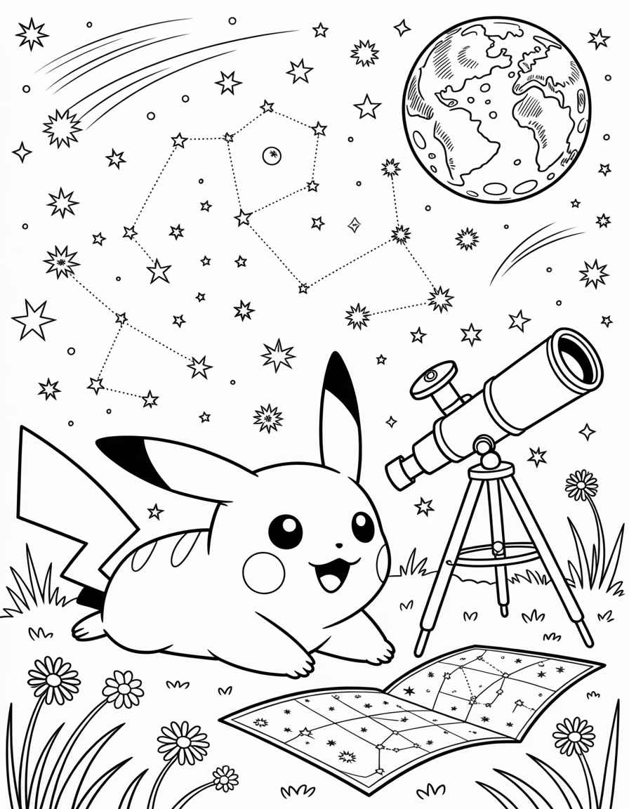 Pikachu Stargazing