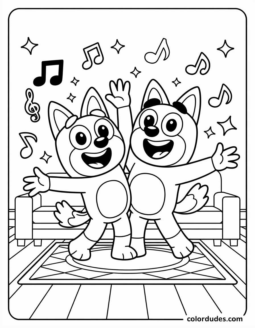 Bluey and Bingo Dancing