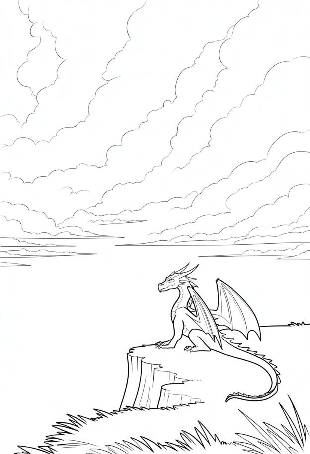 Dragon Watching Sunset