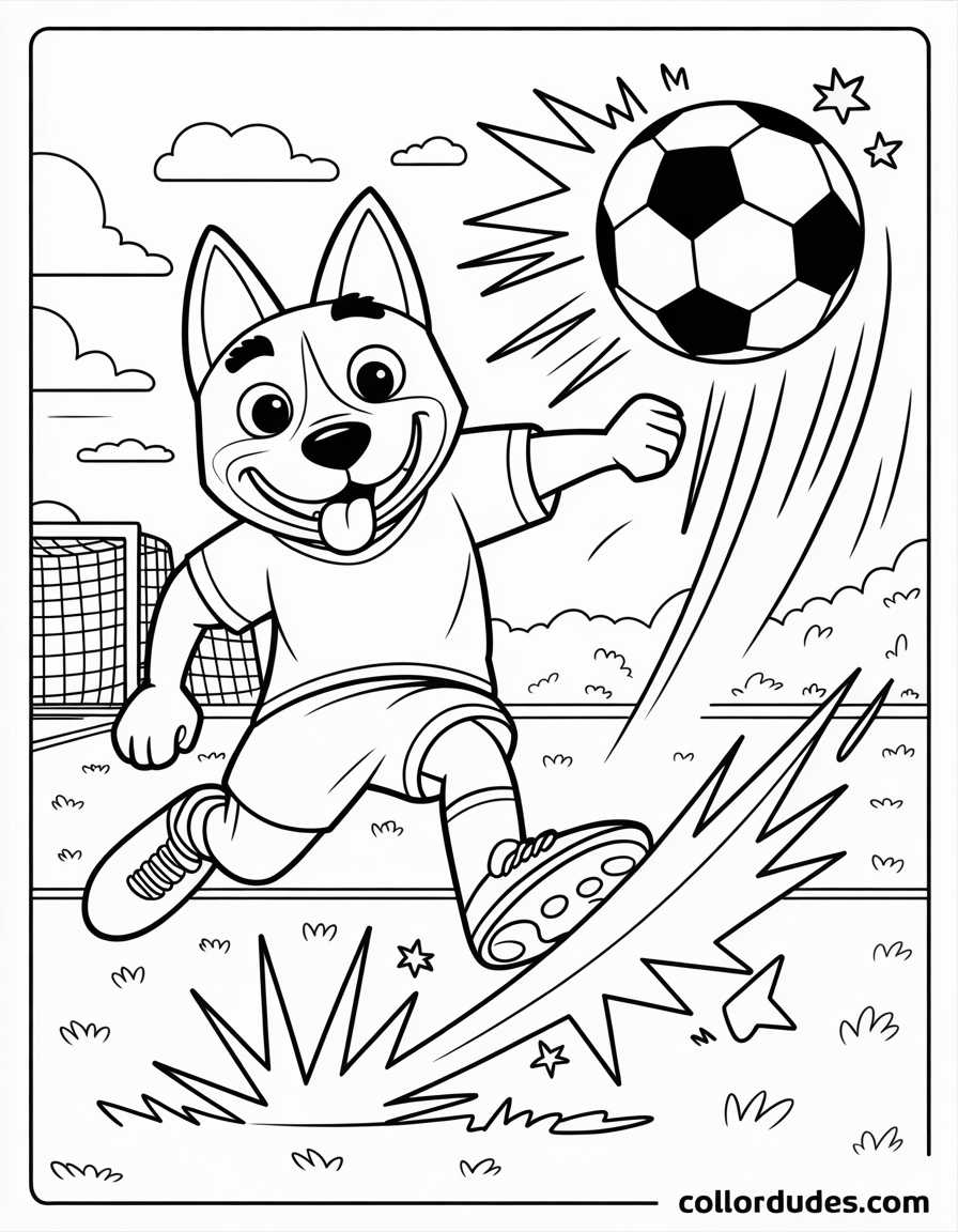 Bluey Playing Soccer