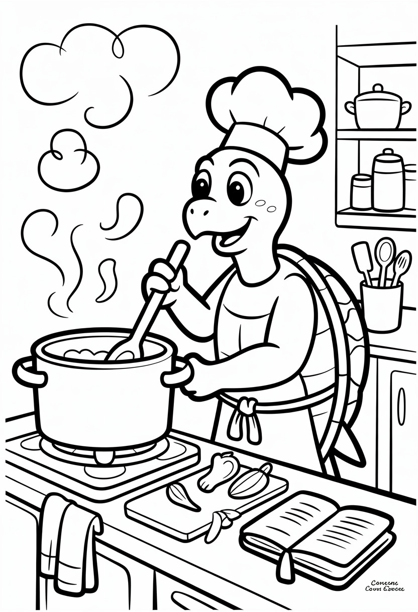 Cartoon Turtle Chef