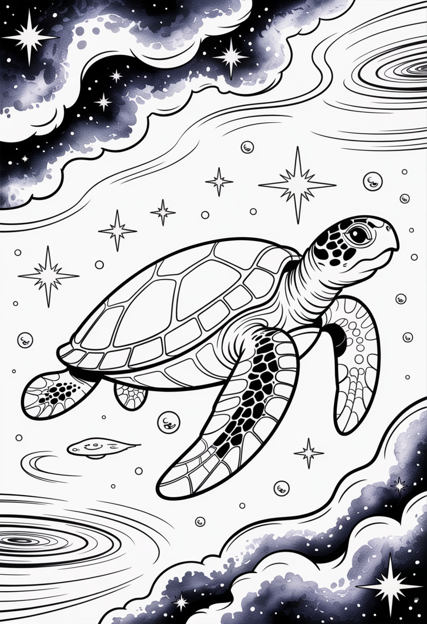 Sea Turtle Galaxy Fantasy