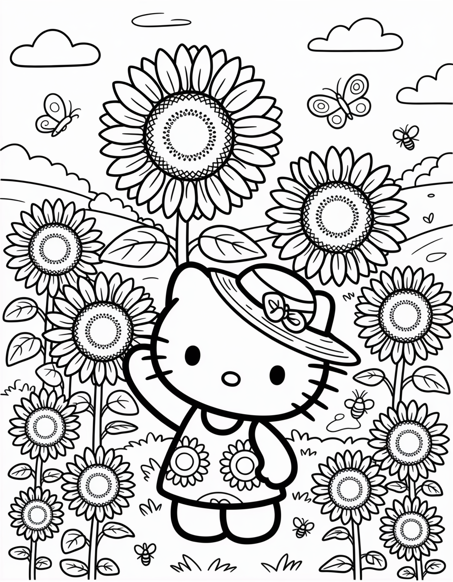 Hello Kitty Sunflower Field