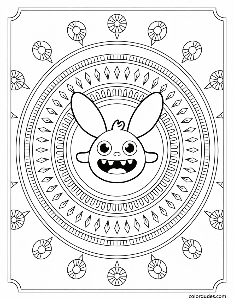Labubu Mandala Design
