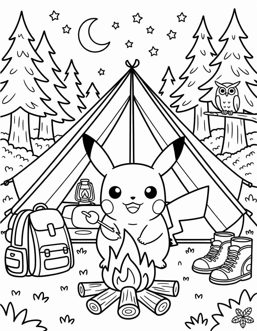 Pikachu Camping