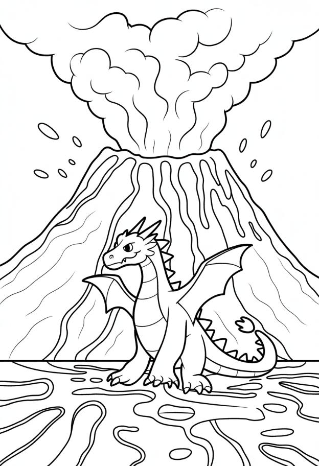 Dragon at Volcano