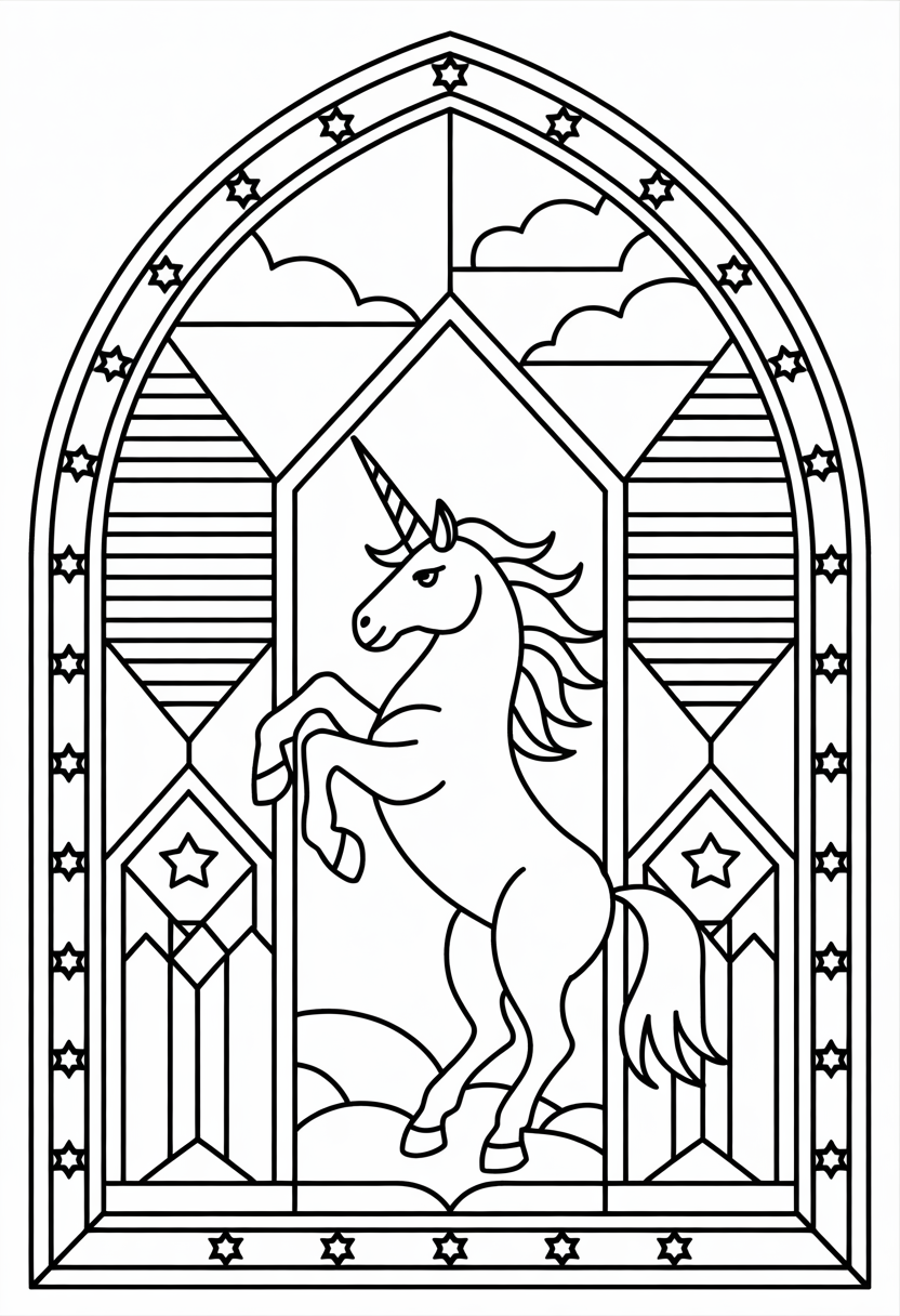 Unicorn Stained Glass