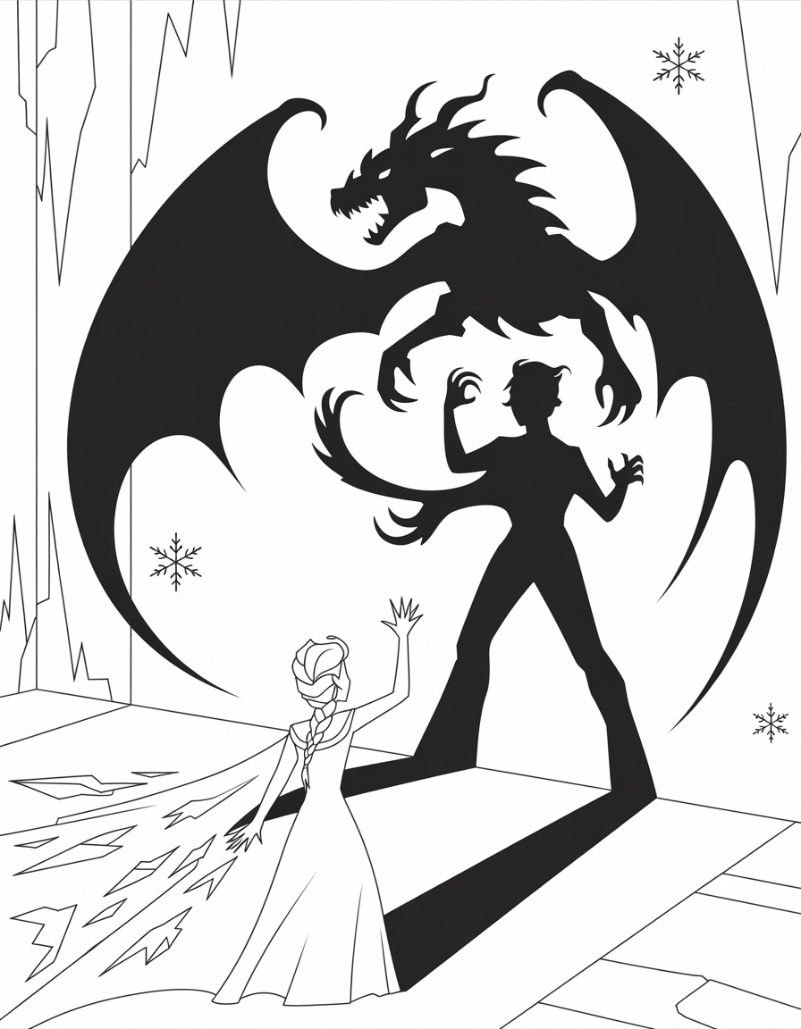 Elsa Casting a Shadow Dragon