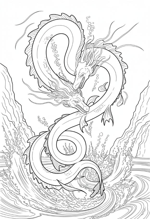 Dragon Underwater Fight