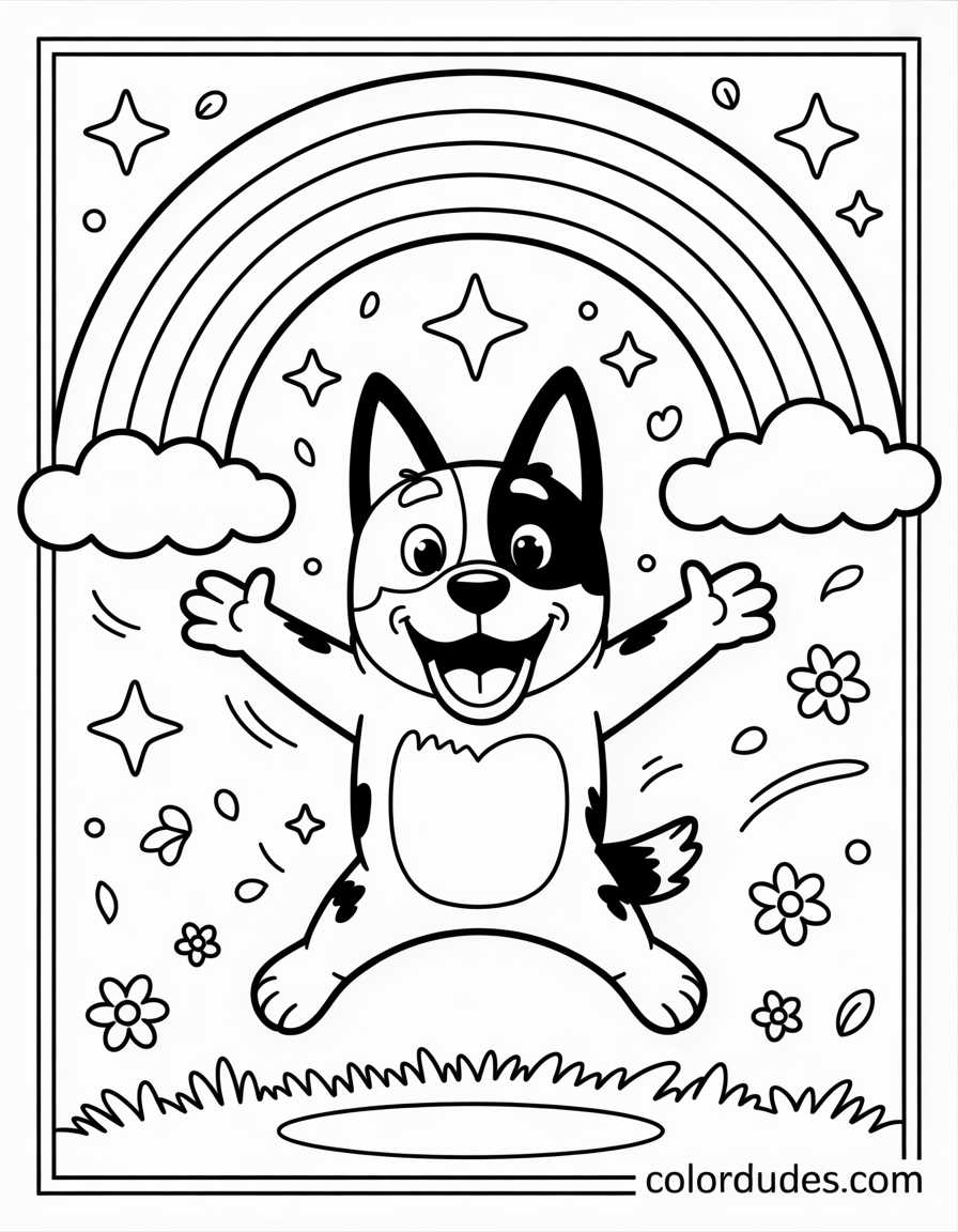 Bluey Jumping for Joy