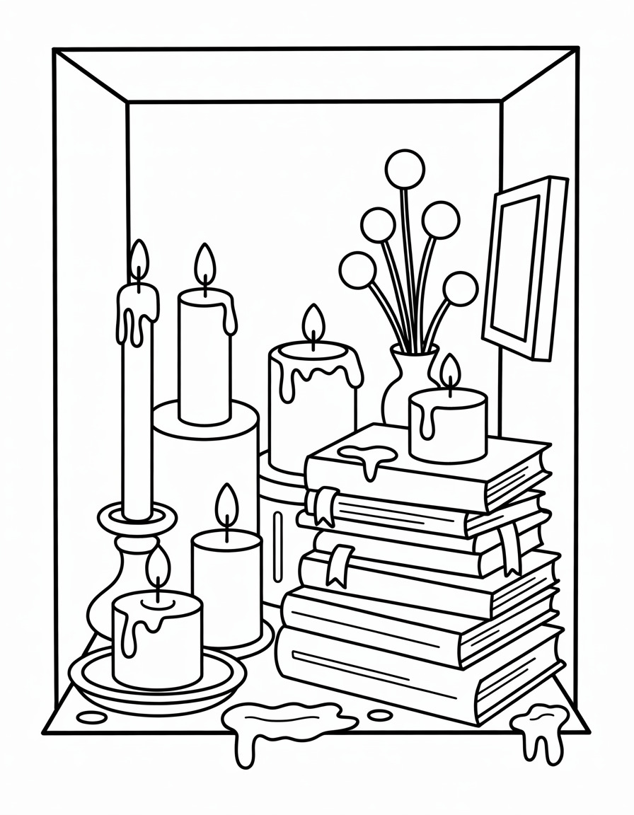 Candle and Book Nook
