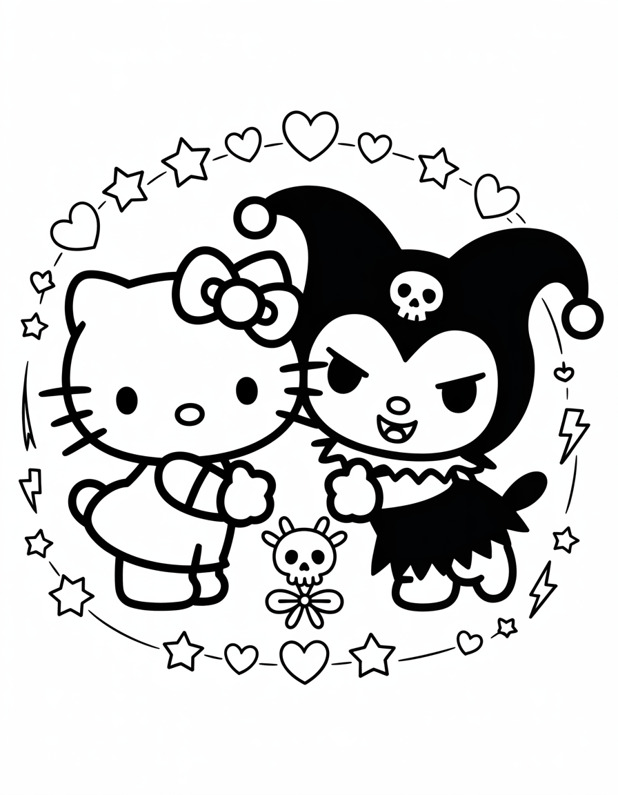 Hello Kitty and Kuromi