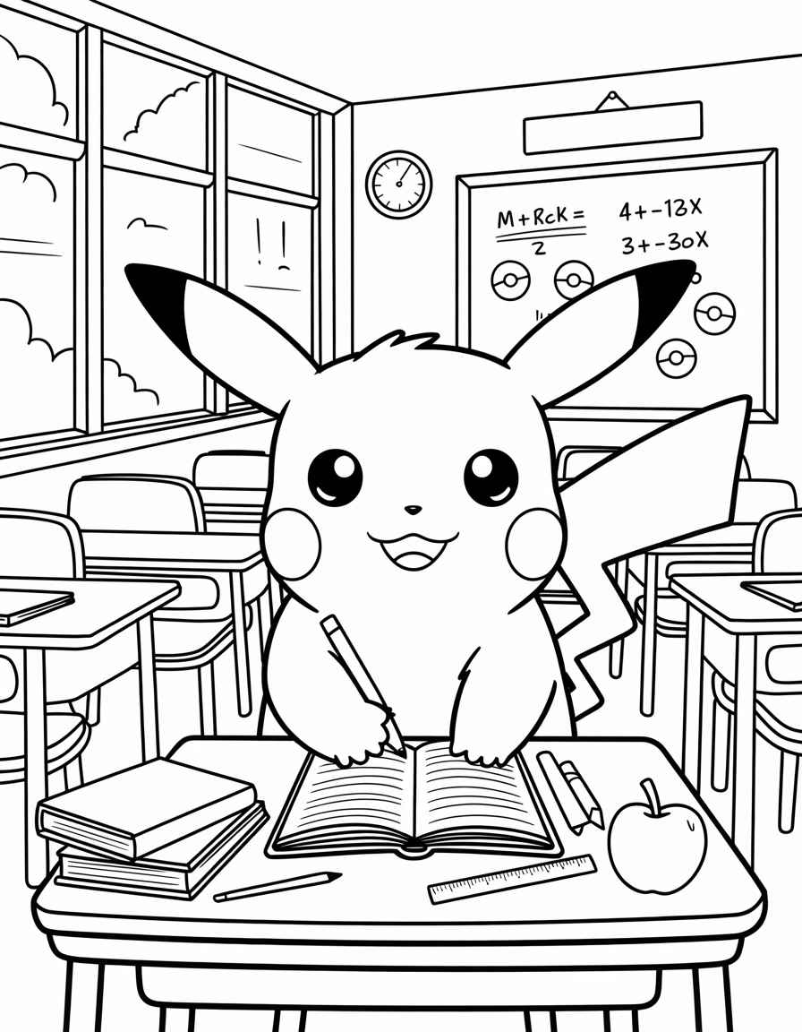 Pikachu at School