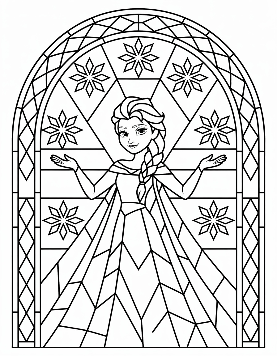 Elsa Frozen Stained Glass
