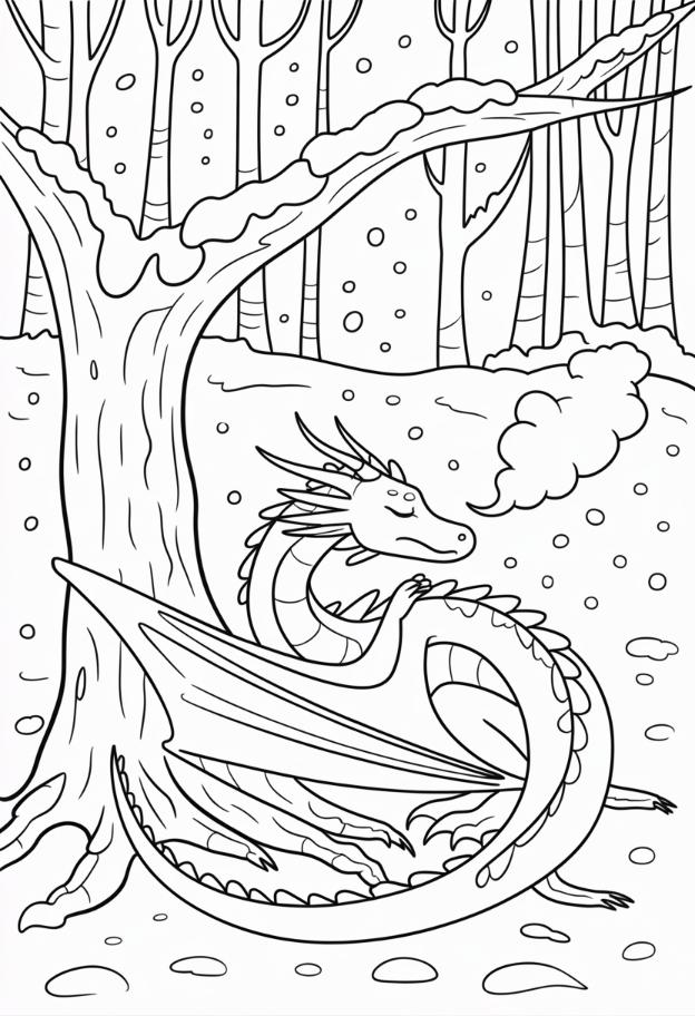 Dragon in Winter Snow