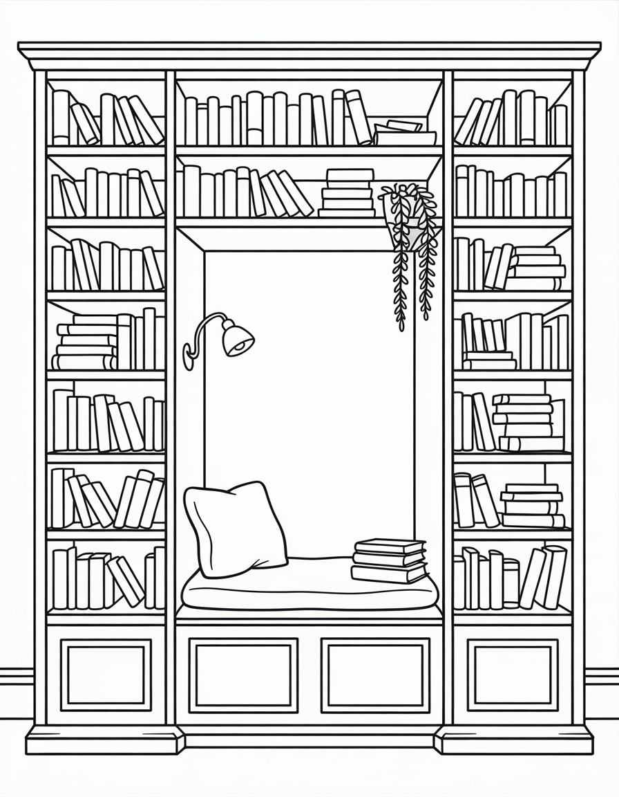 Reading Nook in a Bookshelf