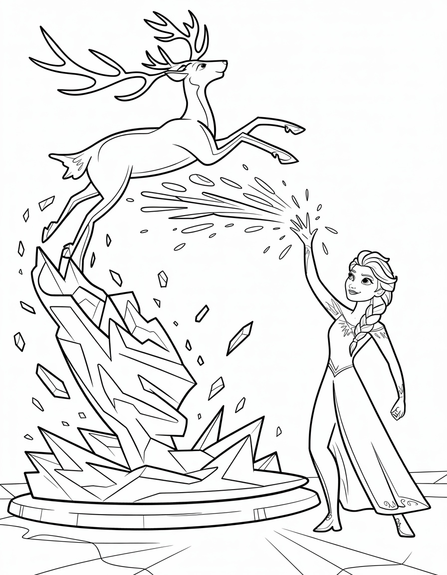 Elsa Ice Sculpture Scene