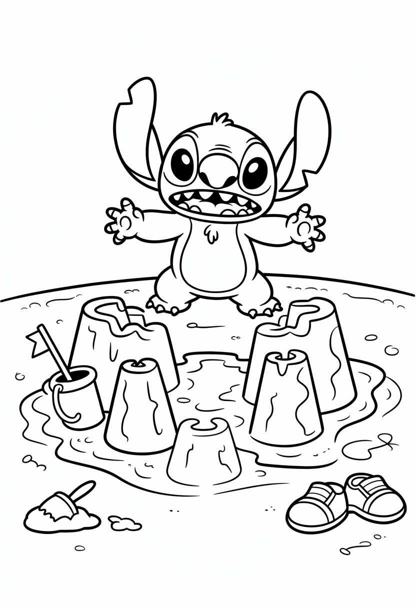 Stitch Sandcastle Disaster