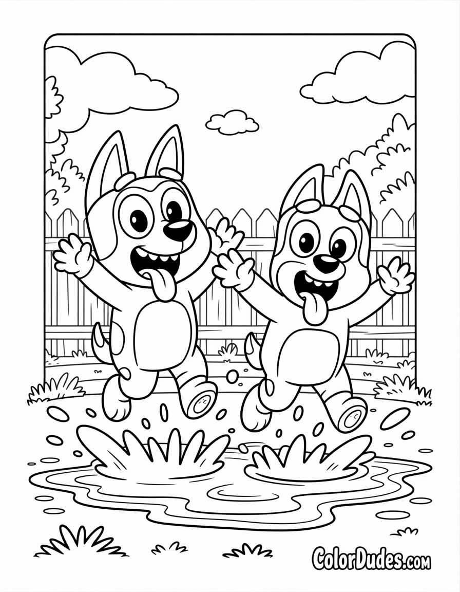Bluey and Bingo Muddy Puddles