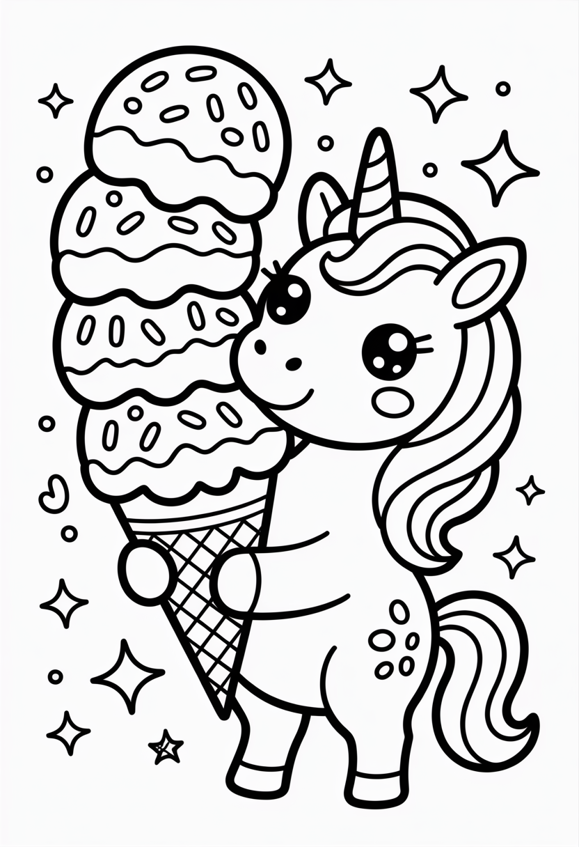 Unicorn with Ice Cream