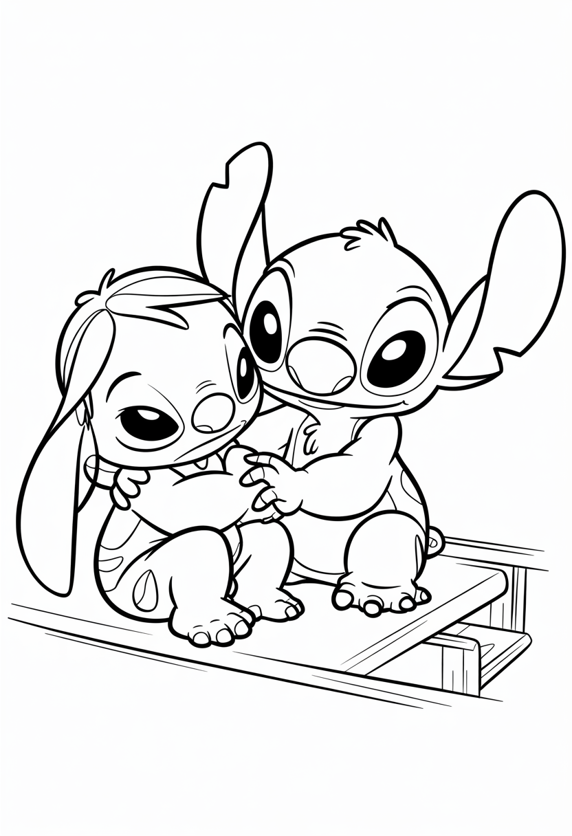 Stitch Comforting Lilo