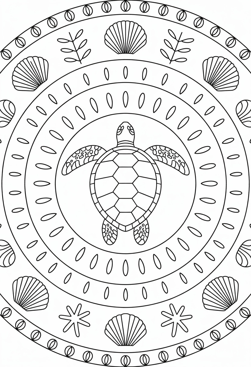 Turtle Underwater Mandala