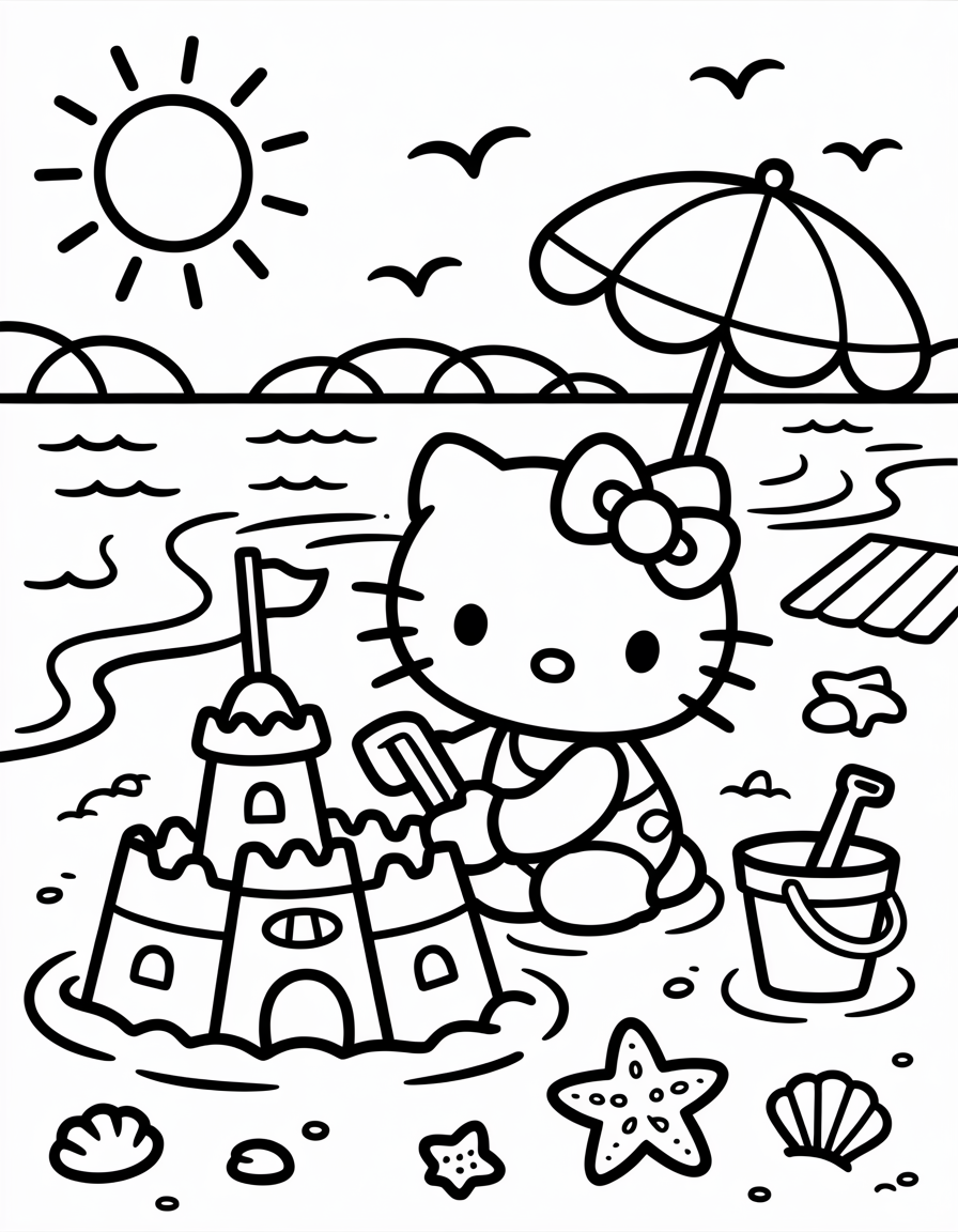 Hello Kitty at the Beach