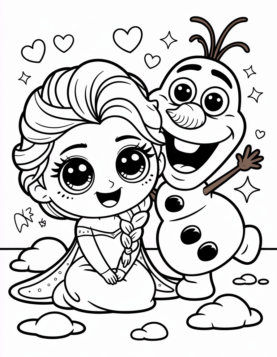 Chibi Elsa with Olaf
