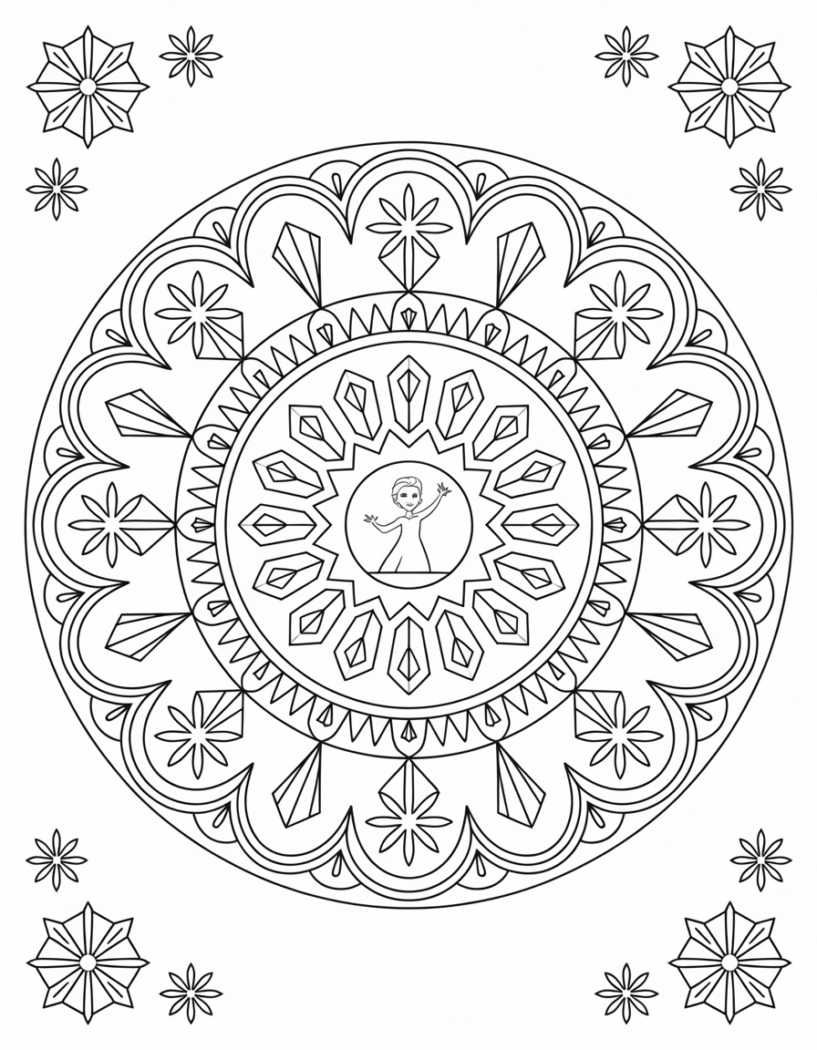 Elsa Snowflake Mandala