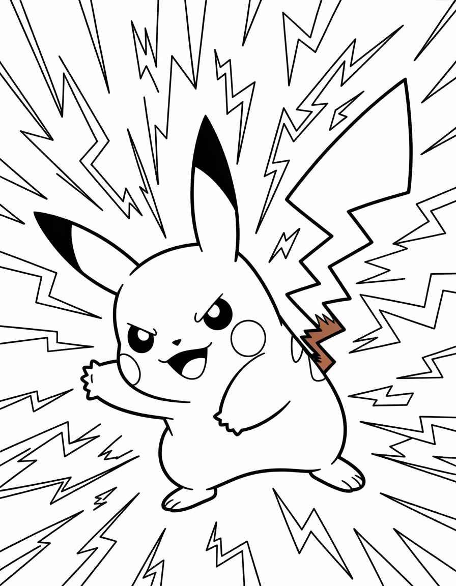 Pikachu Releasing Thunderbolt