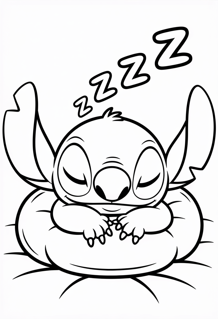 Stitch Sleeping Curled Up