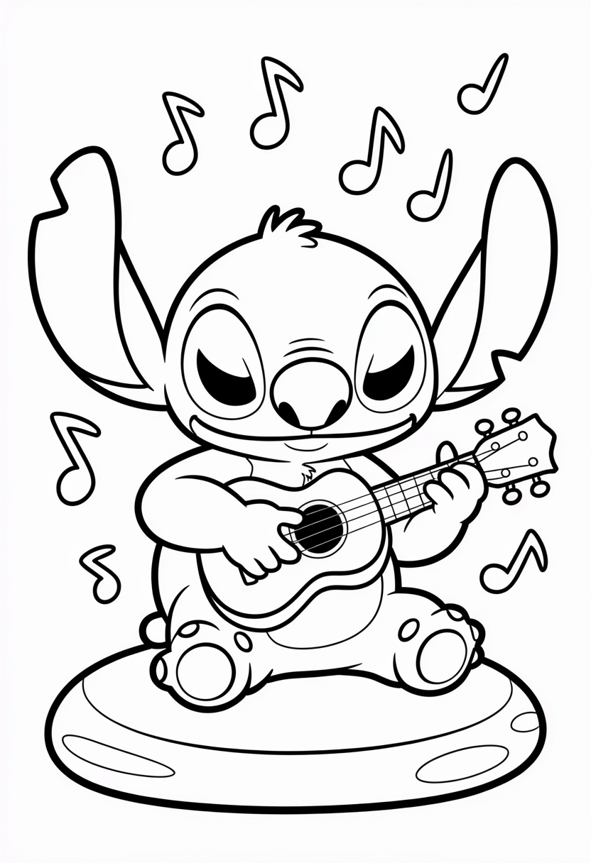 Stitch Playing Ukulele