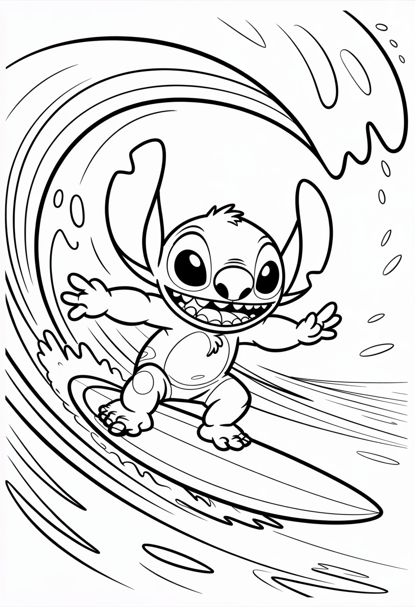 Stitch Surfing Wave