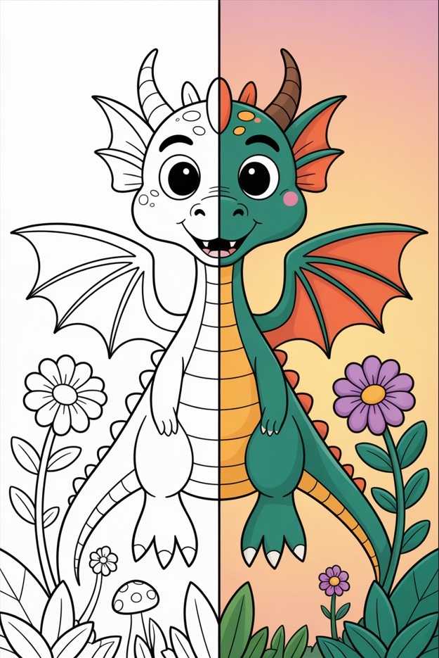 Dragon coloring page
