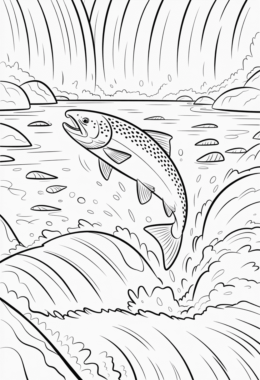 Salmon Swimming Upstream