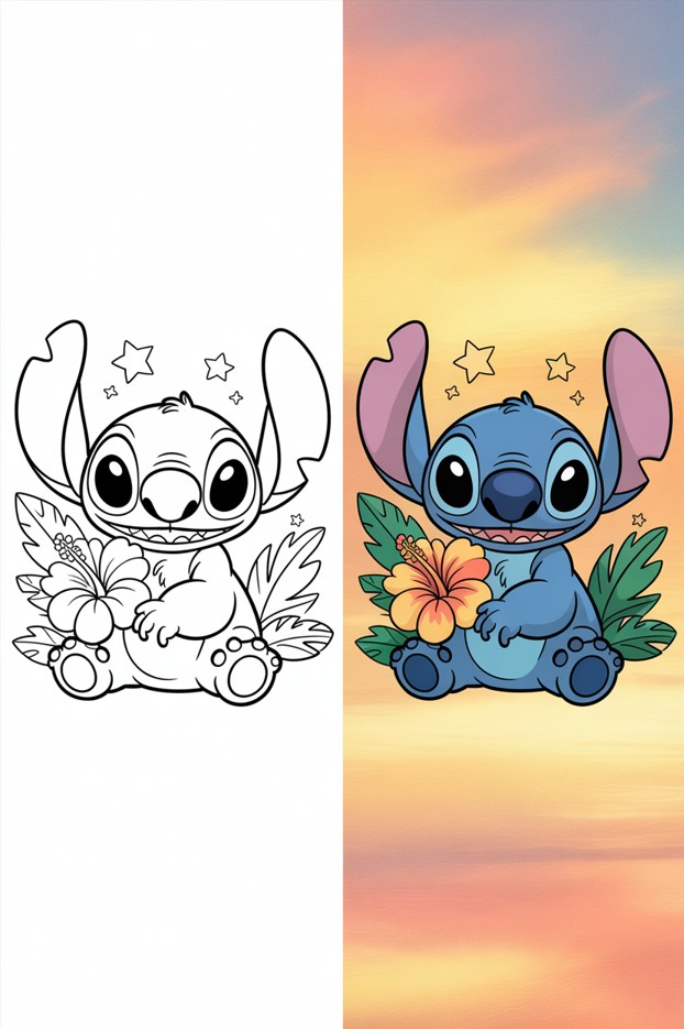 Stitch coloring page