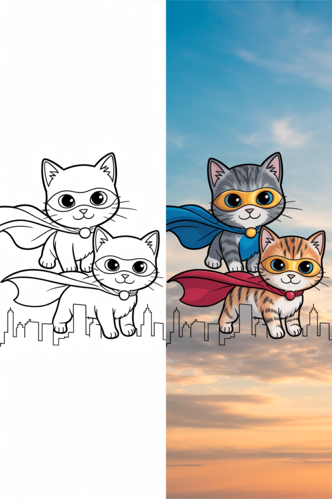 Super Kitties Coloring Pages