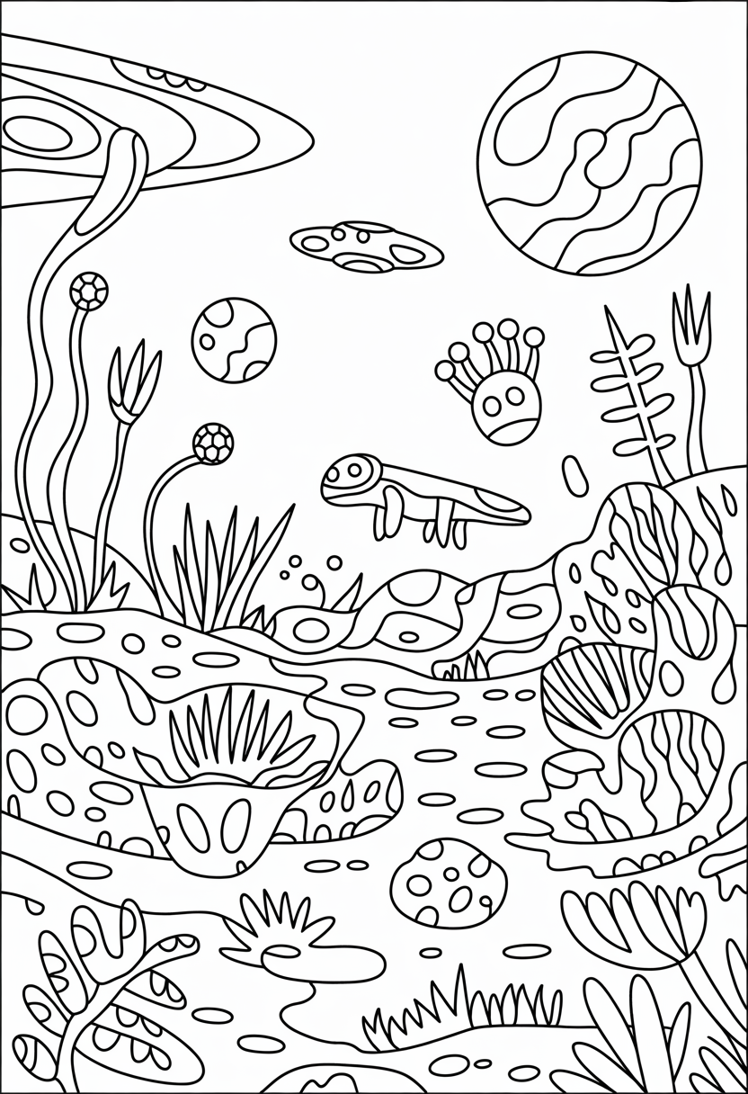 Alien Planet with Strange Life