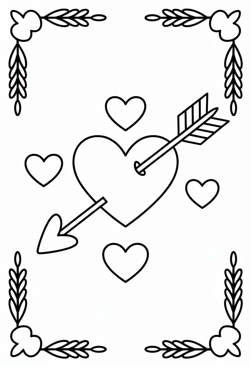 Love Arrow Through Hearts
