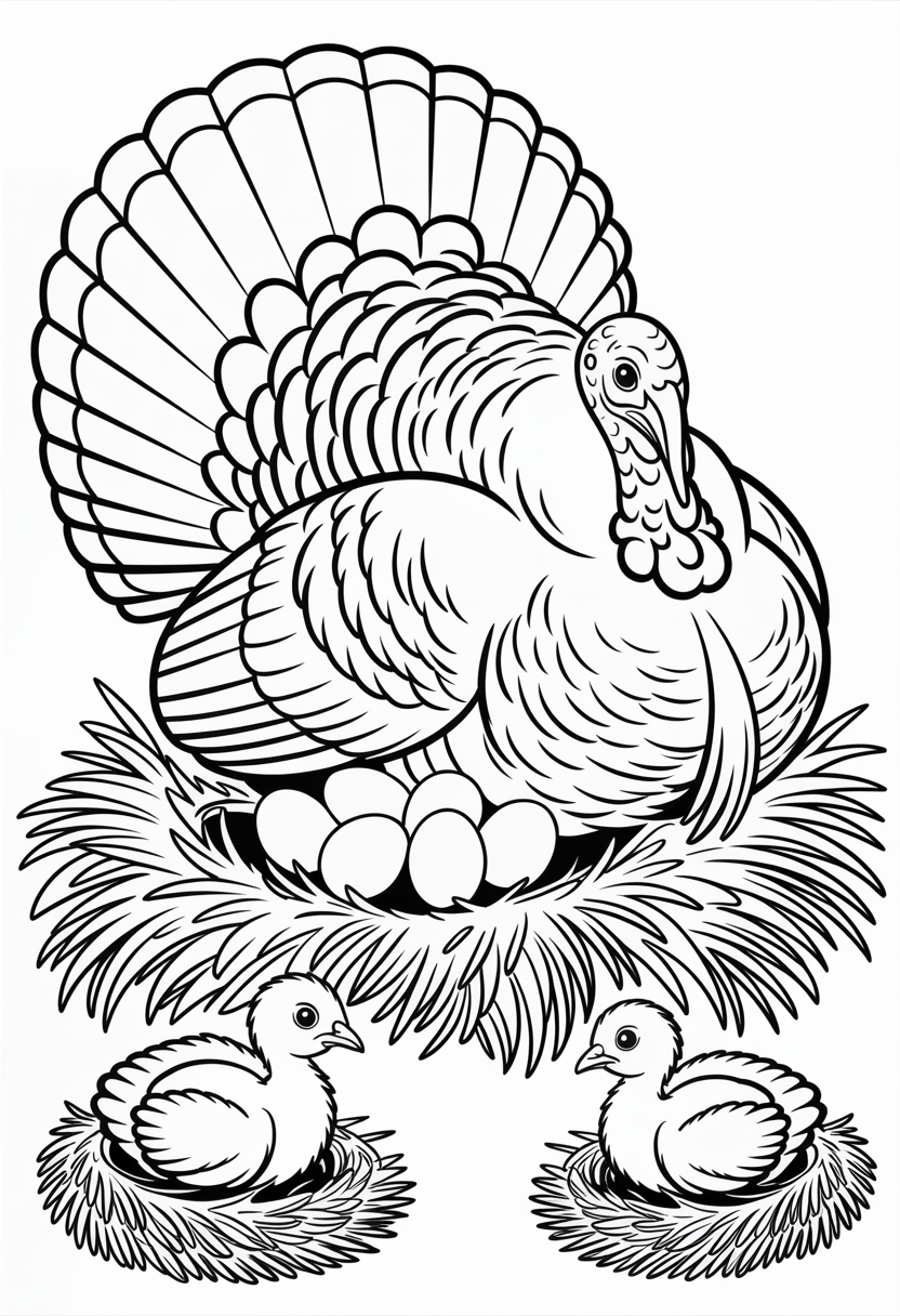 Turkey Family Nesting