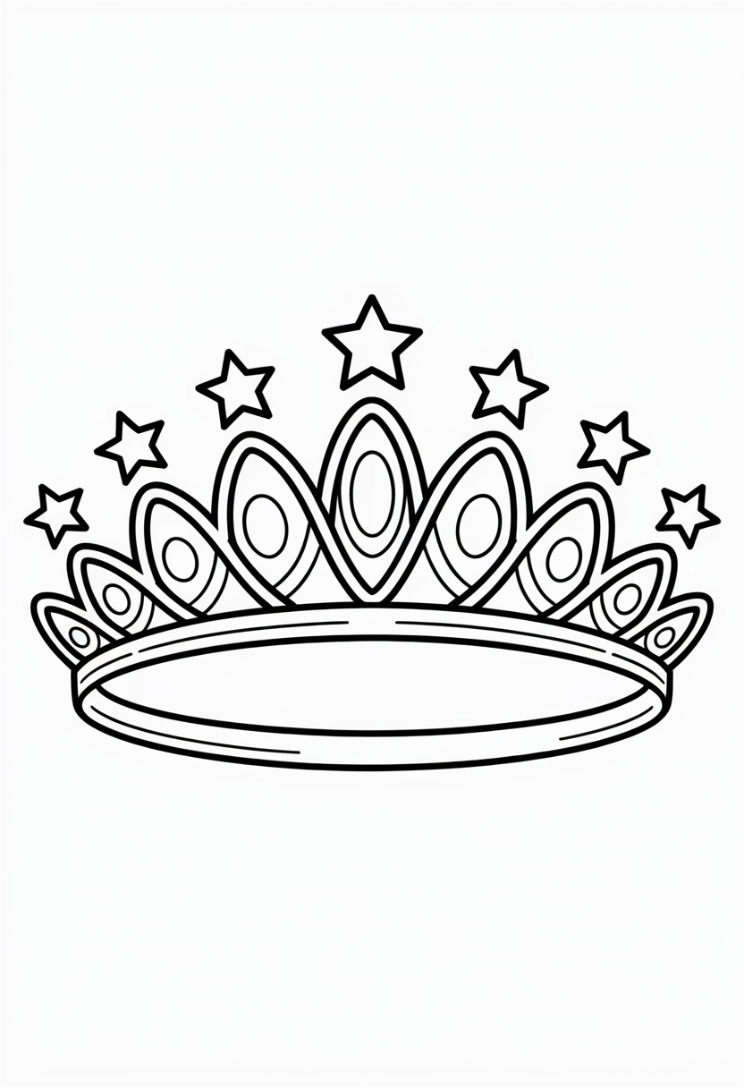 Celebration Crown and Tiara Coloring Page