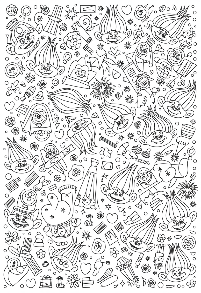 Trolls All-Over Pattern