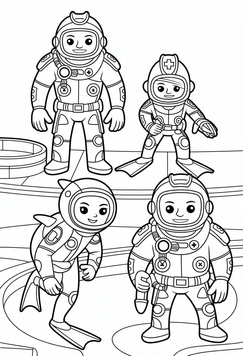 Octonauts Crew in Diving Suits