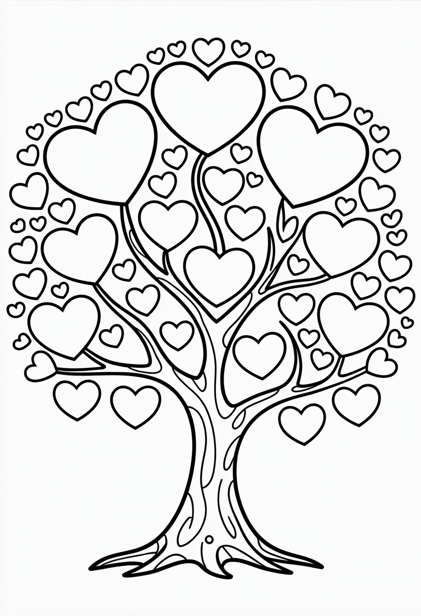Love Tree with Hearts
