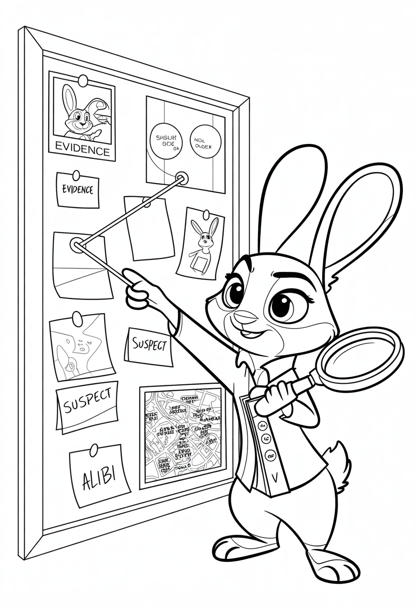 Judy's First Case Evidence Board