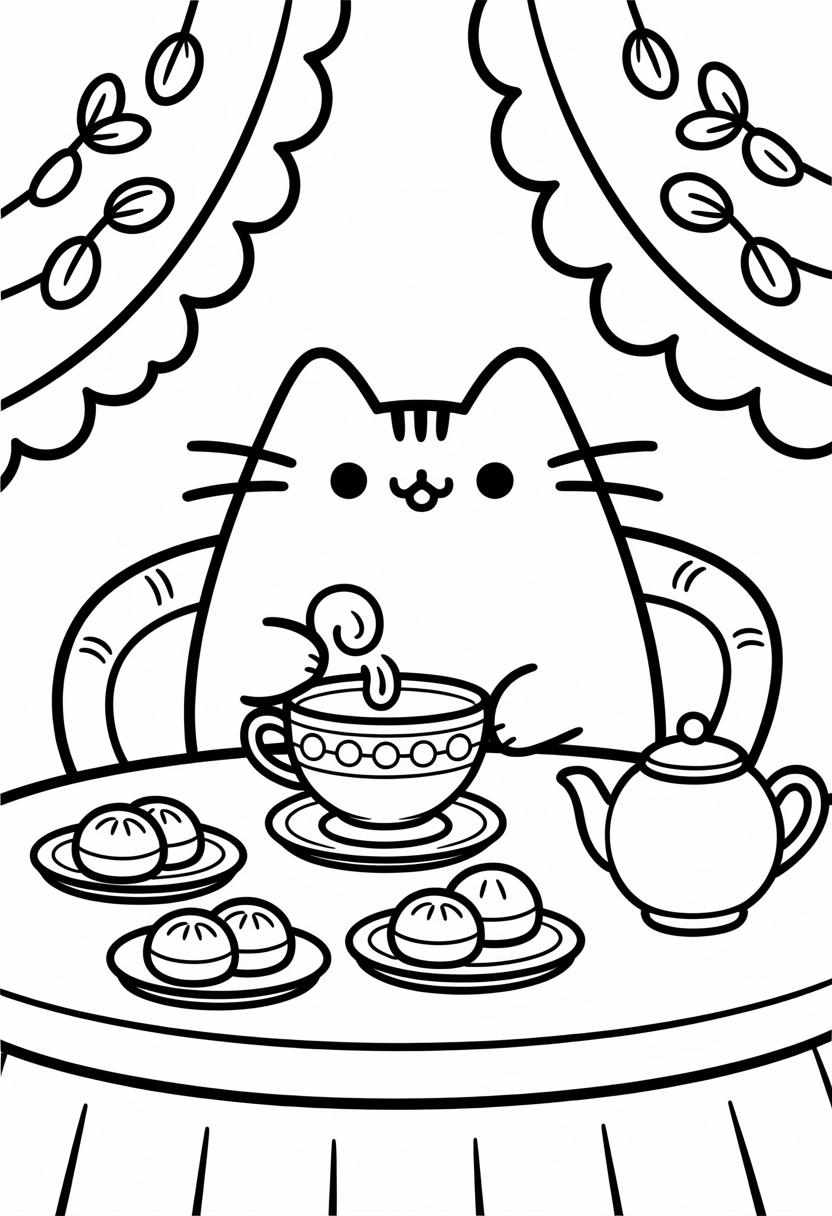Pusheen Tea Time